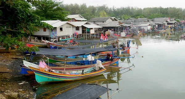 Narathiwat Thailand March 2016 Fishing Villages Riverfishing Villages Extends River — стоковое фото