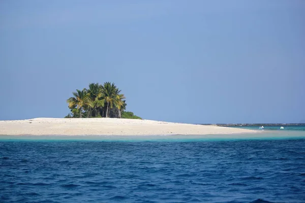 Nackter Inselklumpen von Kokospalmen, Philippinen — Stockfoto