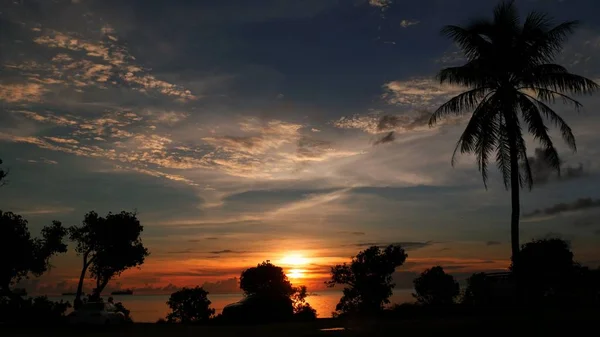 Небо грати на заході, Риболовля бази, Saipan — стокове фото