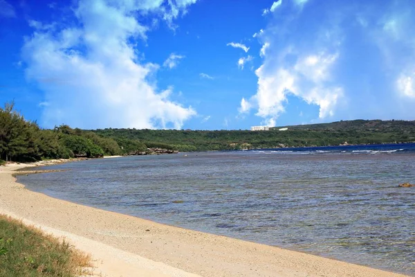Una Vista Panorámica Bahía Laulau San Vicente Saipán Con Aguas — Foto de Stock
