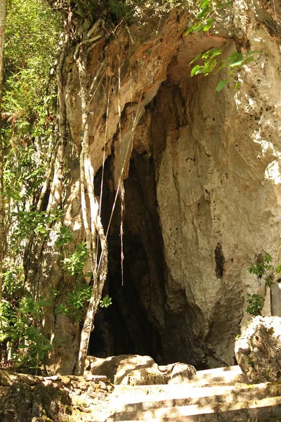 Eingang Zur Tonga Höhle Auf Rota Nördliche Marianen Inseln — Stockfoto