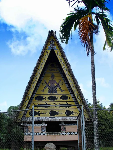 Восстановление Баи Традиционного Зала Заседаний Чаепития Деревнях Палау — стоковое фото