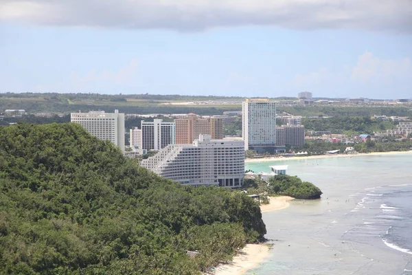 Vista Costera Guam Con Hoteles Edificios Comerciales Largo Costa Tamuning —  Fotos de Stock
