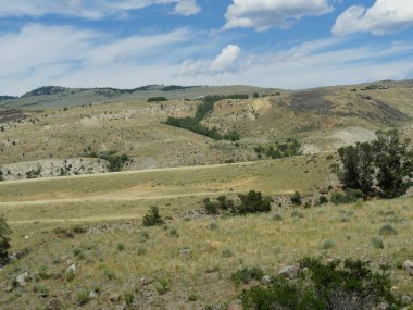 W 'daki Yellowstone Ulusal Parkı' nda çeşitlendirilmiş manzara ve manzara