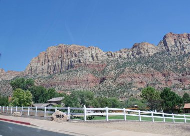 Zion Ulusal Parkı, Utah, Usa 'da güzel bir manzara..