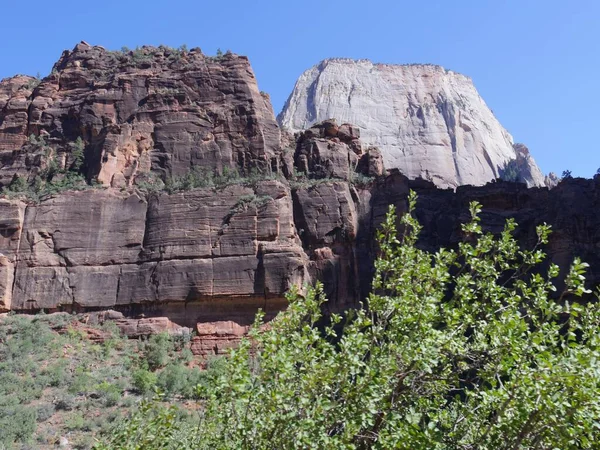 Impresionantes Acantilados Formaciones Rocosas Parque Nacional Zion Utah — Foto de Stock