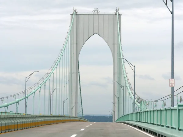 Close Ponte Suspensa Clairborne Pell Conectando Jamestown Newport Rhode Island — Fotografia de Stock