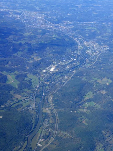 Retrato Plano Sobre Maryland Visto Desde Ventana Avión — Foto de Stock