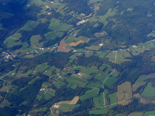Vista Aérea Estado Maryland Eua Vista Uma Janela Avião — Fotografia de Stock