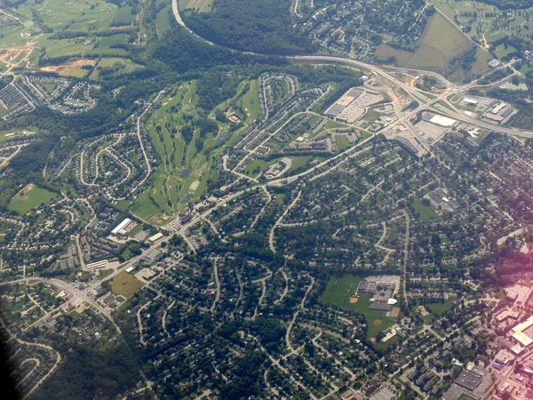 Baltimore Maryland Havaalanına Yaklaşan Hava Görüntüsü — Stok fotoğraf