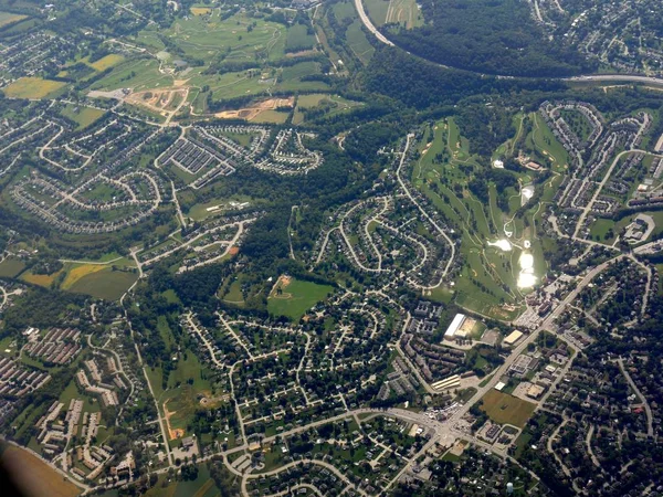 Baltimore Maryland Havaalanına Yaklaşan Orta Büyüklükteki Hava Görüntüsü — Stok fotoğraf