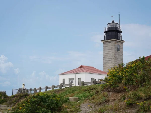 Faro Cola Conacicut Island Jamestown Rhode Island — Foto de Stock