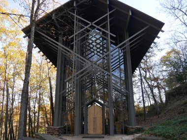 Cropped shot of the Thorncrown Chapel, Eureka Springs, Arkansas. clipart