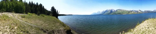 Fotografia Panorâmica Jackson Lake Grand Teton National Park Wyoming — Fotografia de Stock