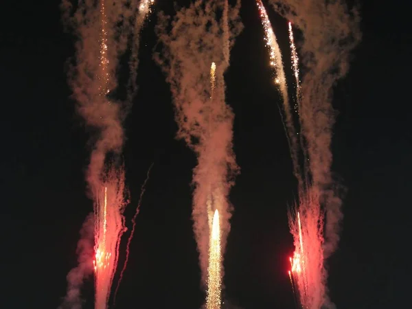 Close Fireworks Dark Background — Stock Photo, Image
