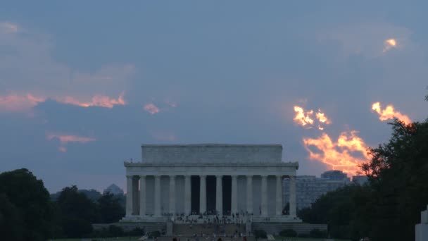 Washington Usa September 2017 Brett Foto Lincoln Museum Med Solnedgång — Stockvideo