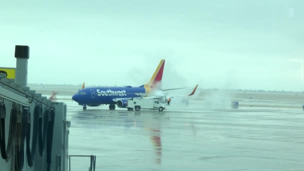 Cidade Oklahoma Fevereiro 2017 Fotografia Portátil Avião Southwest Airlines Sendo — Vídeo de Stock