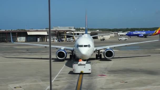San Juan Portoriko Leden 2018 Delta Airlines Připravuje Vzlet Letiště — Stock video