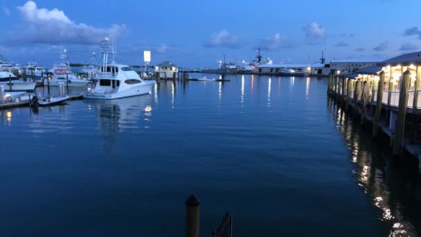 Key West Florida August 2019 Wide Steady Shot Marina Дуже — стокове відео