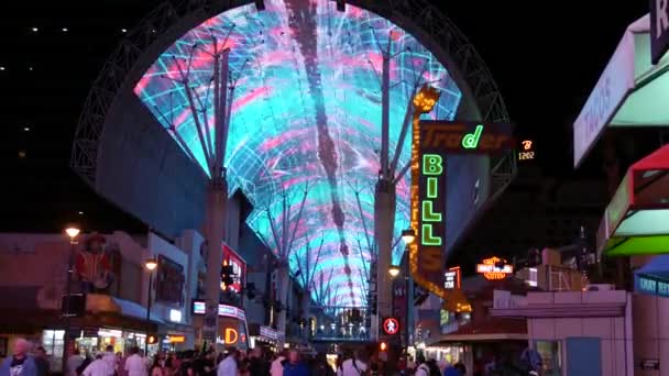 Las Vegas Nevada Sierpień 2018 Poręczne Ujęcie Spektakularnych Świateł Old — Wideo stockowe