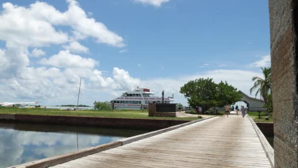 Key West Florid August 2018 Wide Shot Dock Dry Tortugas — 图库视频影像