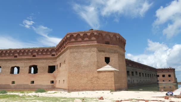 Florida Keys Usa Srpen 2019 Zavřít Zdi Fort Jefferson Lidmi — Stock video