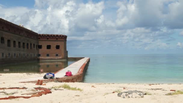 Florida Keys Usa August 2019 Wide Shot Walls Fort Jefferson — 비디오