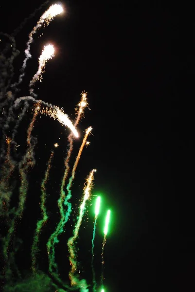 Colorful Blast Fireworks Dark Skies — 스톡 사진