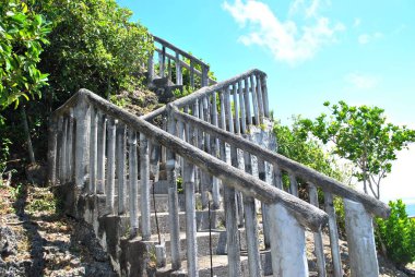 Concrete ladder installed otudoors to the Hidden Beach, Saipan.