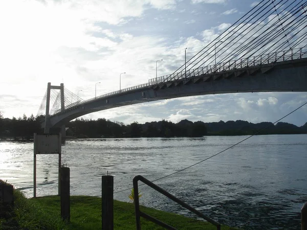 Вид Сбоку Дорогу Дружбы Между Японией Японией Мост Видимый Стороны — стоковое фото