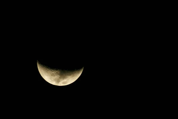 Croissant Lune Dans Ciel Gros Plan — Photo