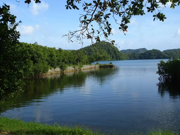 Vista Escenica Con Aguas Cristalinas Una Laguna Palau — Foto de Stock