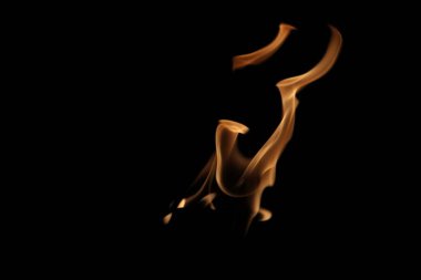 Beautiful flame formations burning from a torch