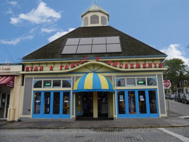 Newport, Rhode Island-September 2017: Ryan Family Amusements, a popular stop for games and fun in Newport.