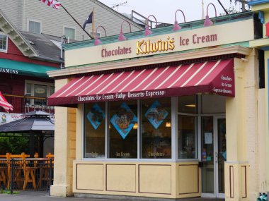 Newport, Rhode Island-September 2017: Front of Kilwin's chocolates and ice cream house in Newport.