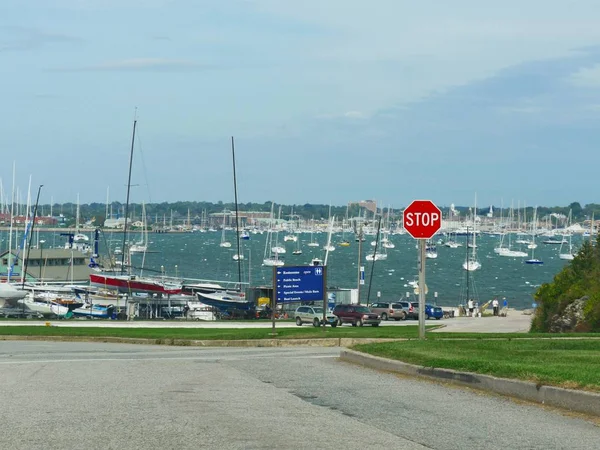 Newport Rhode Island Septiembre 2017 Vista Del Puerto Fort Adams —  Fotos de Stock