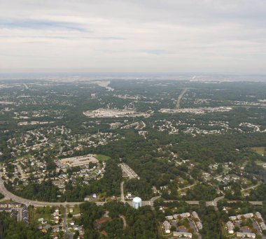 Baltimore, Maryland- September 2017: Wide aerial shot of the landscape in Baltimore, Maryland.