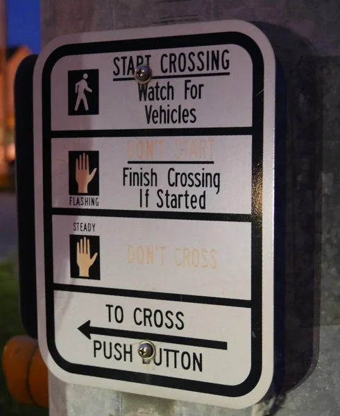 Close Sign Pedestrian Crosswalk Highway — Stok fotoğraf