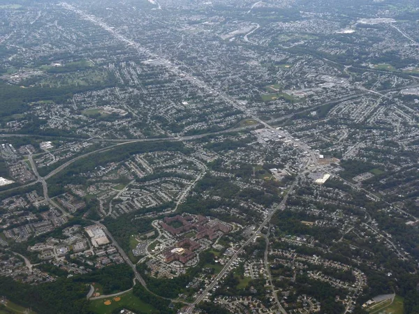 Aerial View Baltimore Approaching Baltimore Washington International Thurgood Marshall Airport — Stok fotoğraf