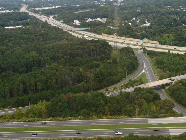 Baltimore Maryland September 2017 Luftaufnahme Von Straßen Und Autobahnen Mit — Stockfoto