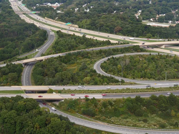 Baltimore Maryland September 2017 Luftaufnahme Von Straßen Und Autobahnen Mit — Stockfoto