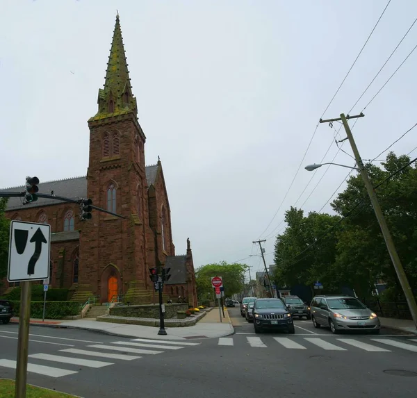 Newport Rhode Island Settembre 2017 Street View Con Mary Church — Foto Stock