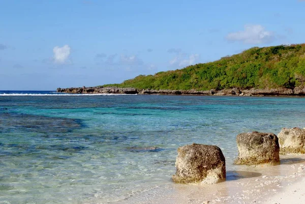 Fehér Homokos Strand Kristálytiszta Vizek Trópusi Strandon — Stock Fotó