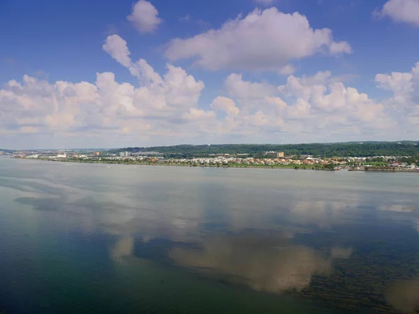 Vista Aérea Del Río Potomac Con Washington Frente Mar Distancia — Foto de Stock