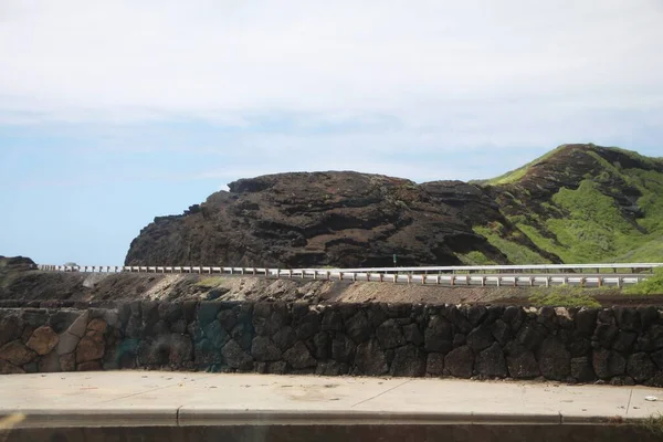 Bela Estrada Costeira Longo Das Encostas Oahu Havaí — Fotografia de Stock