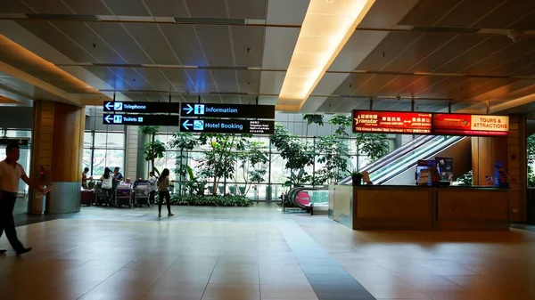 Singapura Singapura Março 2016 Ampla Foto Interior Terminal Aeroporto Changi — Fotografia de Stock