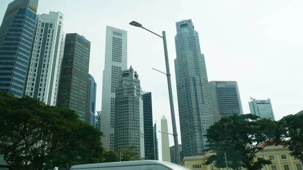 Singapur Singapur März 2016 Aufwärts Gerichtetes Modernes Hochhaus Entlang Der — Stockfoto