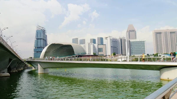 Singapur Singapur März 2016 Schöne Aussicht Auf Die Esplanade Bridge — Stockfoto