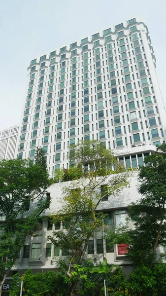 Singapur Singapur März 2016 Fassade Des Peninsula Excelsior Hotels Der — Stockfoto