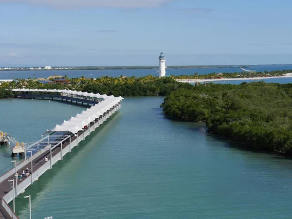 Vendimia Caye Belice Enero 2018 Vendimia Caye Dock Con Una — Foto de Stock